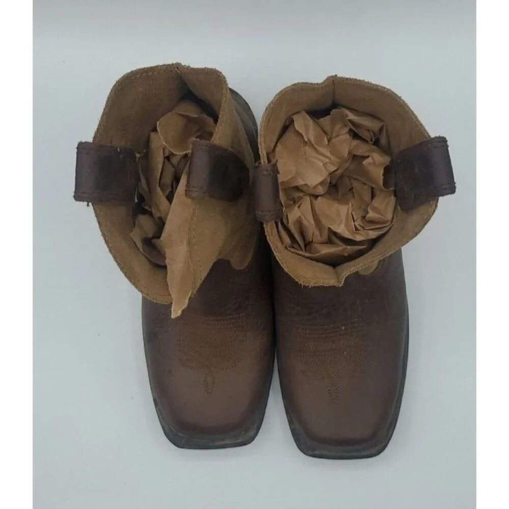 LAREDO Youth Little Prowler Size 13 .5 D Dark Brown / Tan Boots Square Toe